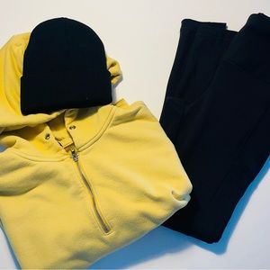 Abercrombie and Fitch sweatshirt, half zipper front, medium, mustard yellow